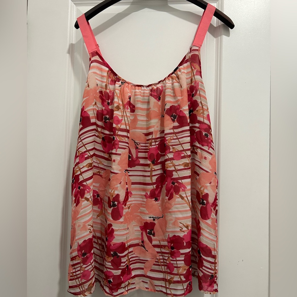 Floral see through tank top